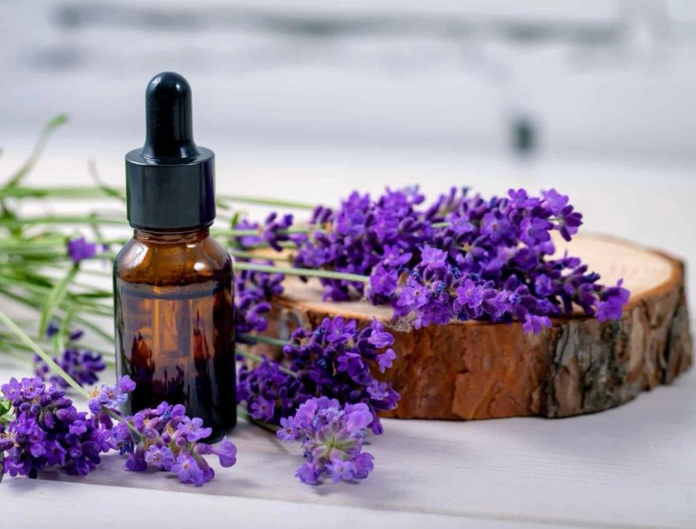 Lavender oil on display