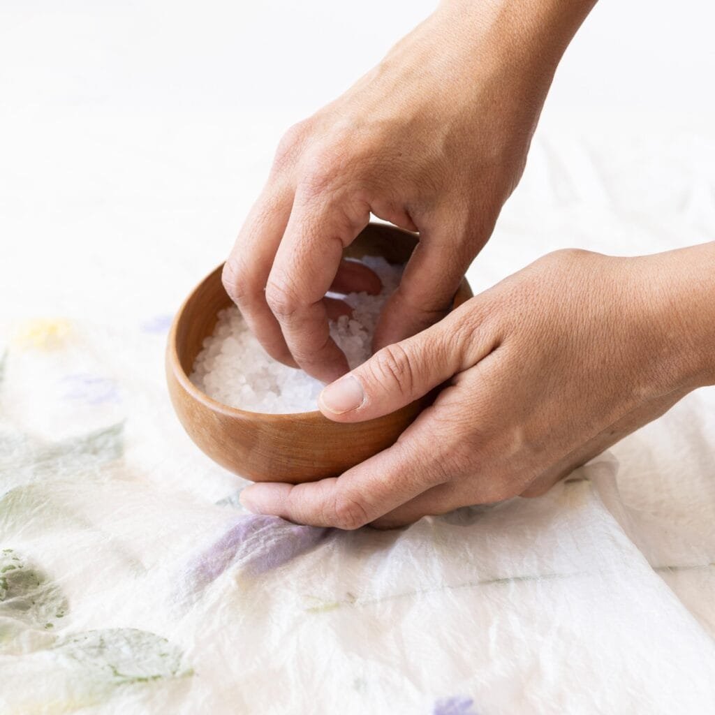 person-coloring-cloth-with-natural-pigments Cleansing of the crystals